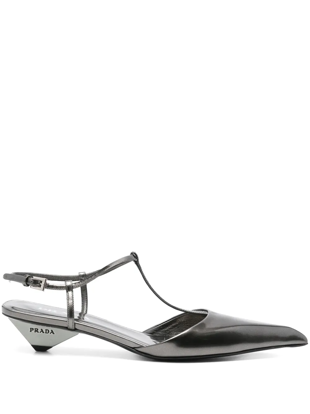 Pre-owned Prada 35mm Metallic Pumps