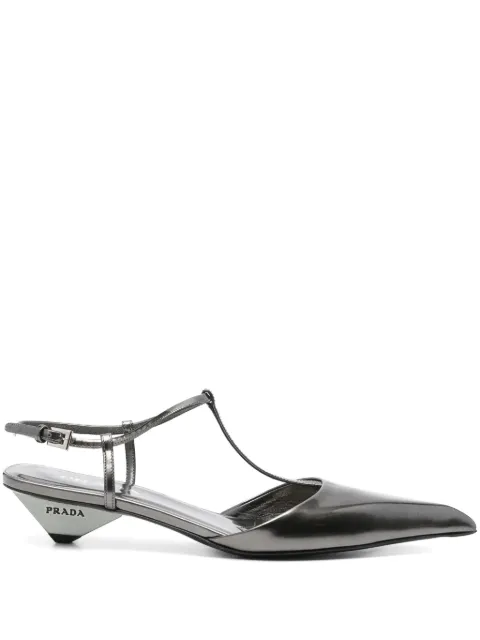 Prada Pre-Owned zapatillas metalizadas con tacón de 35mm