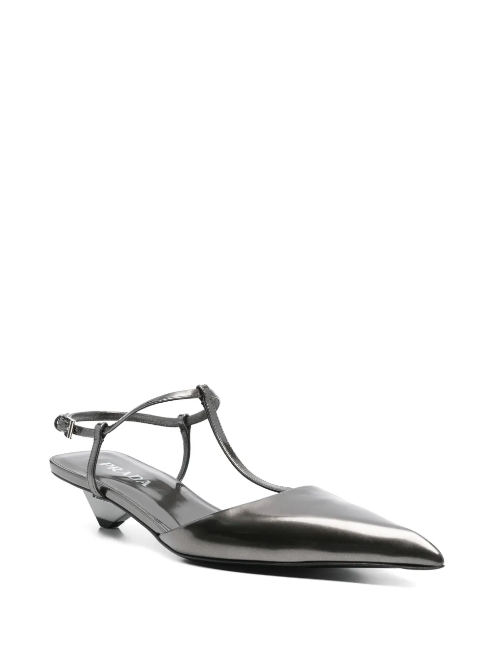 Prada Pre-Owned 35 mm metallic pumps - Grijs