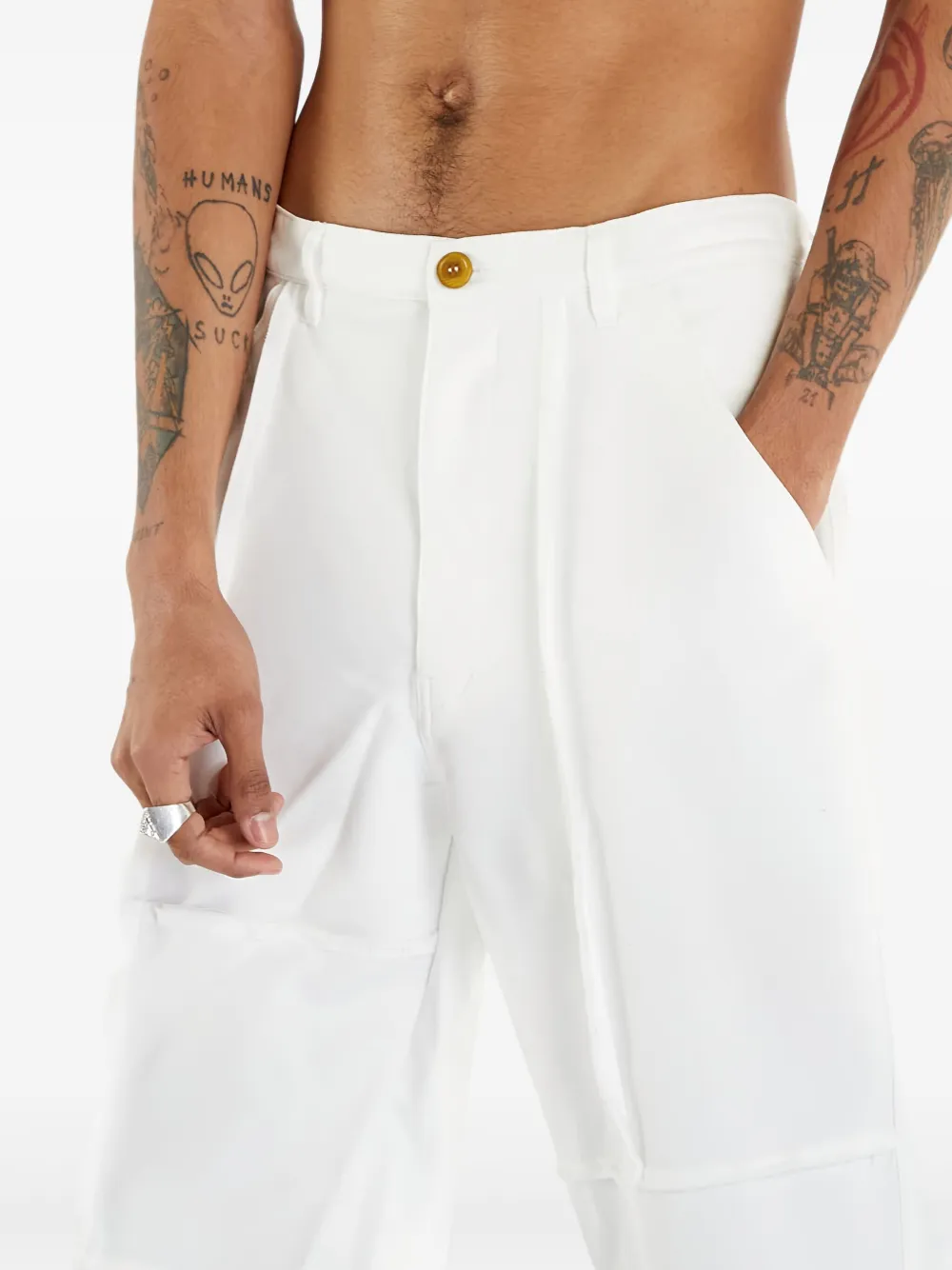 Comme Des Garçons Shirt Plooibroek Wit