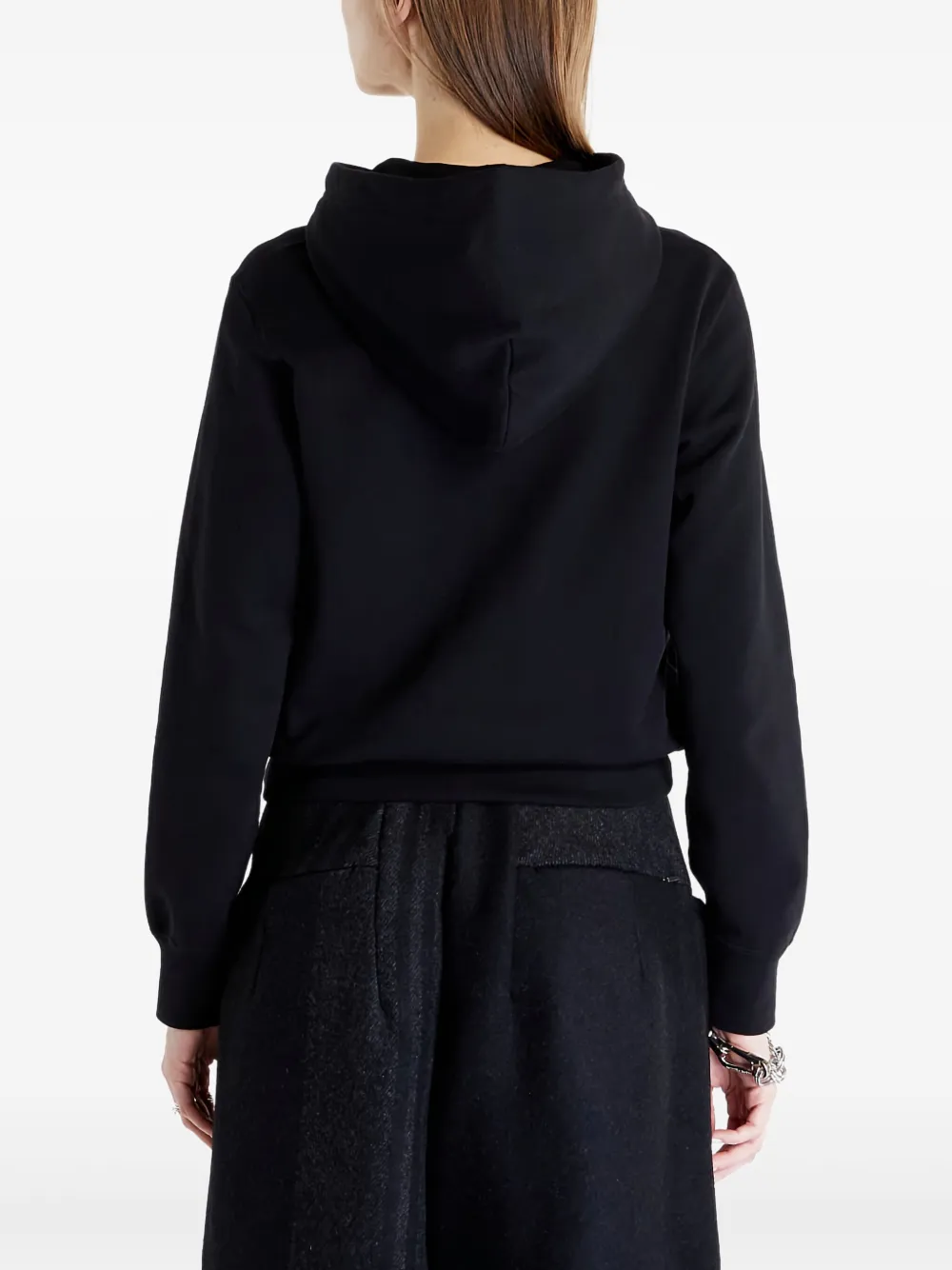 Comme Des Garçons Play Double Heart hoodie met rits Zwart