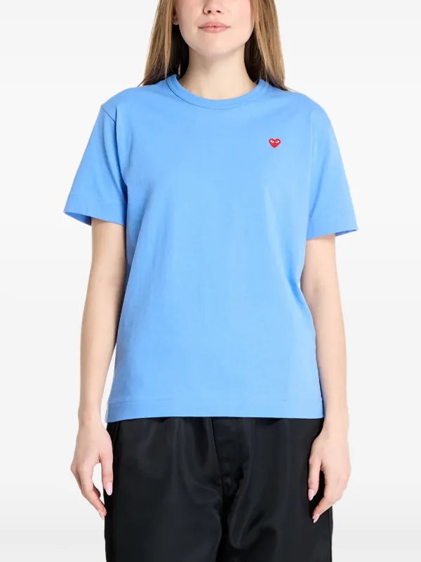Comme Des Garçons Play Heart Logo T-shirt | Blue | FARFETCH