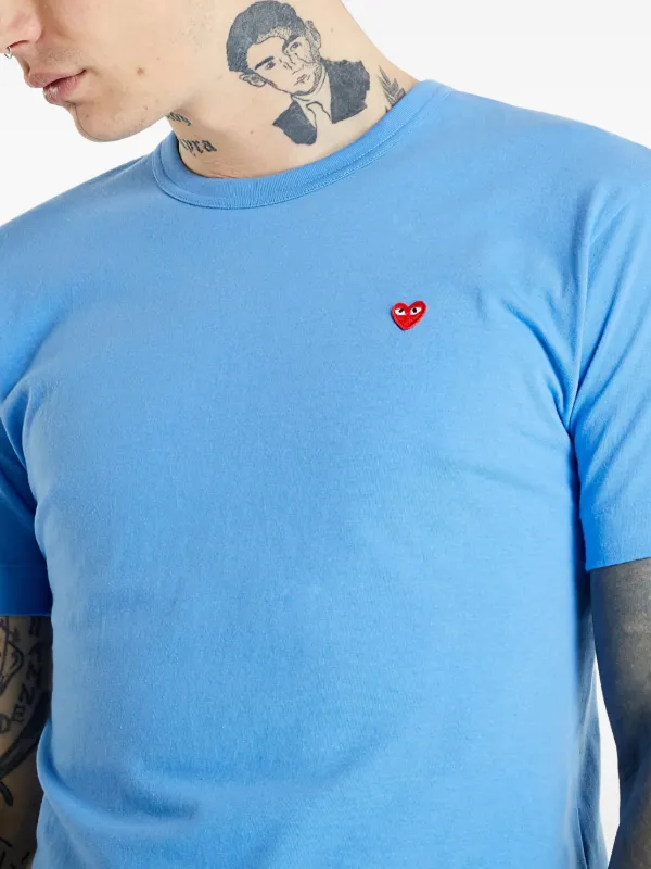 Comme Des Garçons Play Heart Logo T-shirt | Blue | FARFETCH