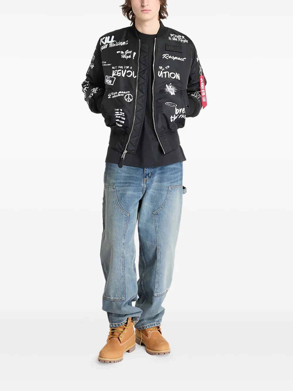 Alpha Industries MA-1 Peace bomberjack Zwart