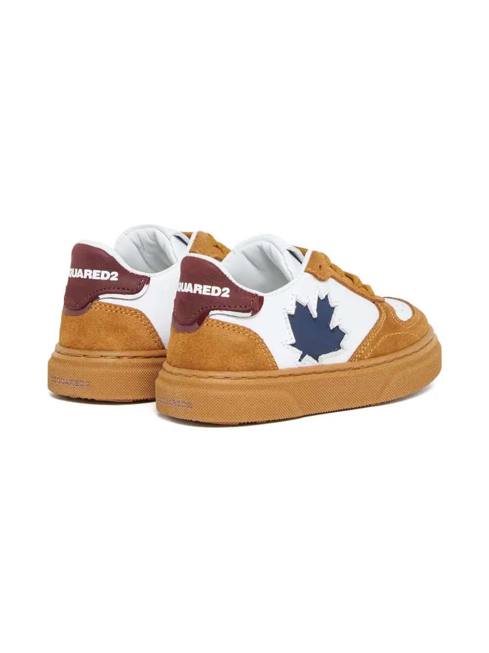 Dsquared2 Leaf-detail Lace-up Sneakers In Brown