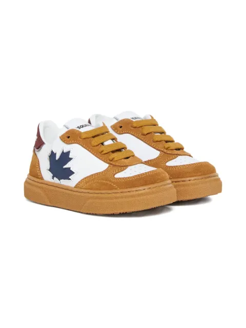 DSQUARED2 KIDS leaf-detail lace-up sneakers