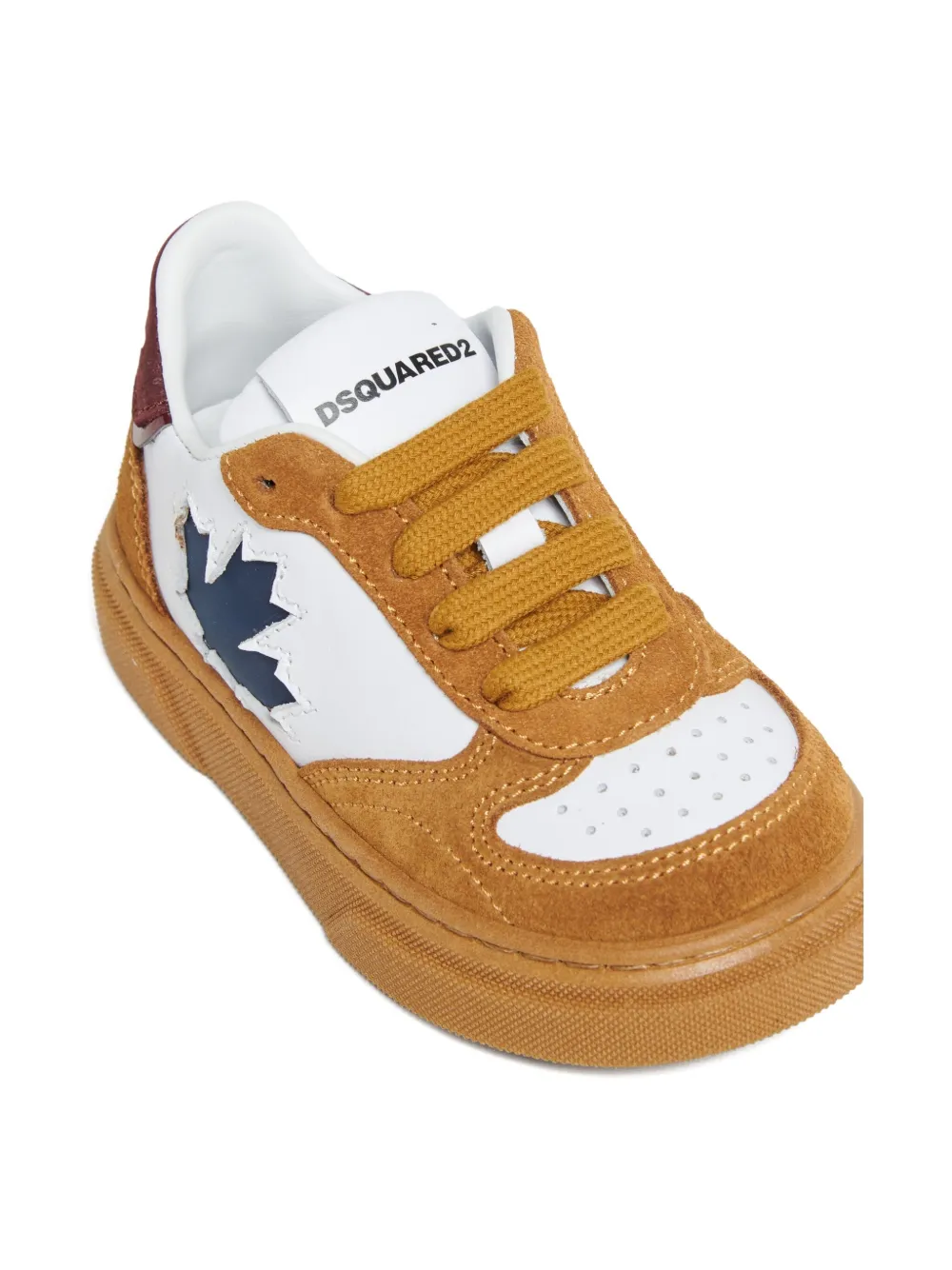 Dsquared2 Leaf-detail Lace-up Sneakers In Brown