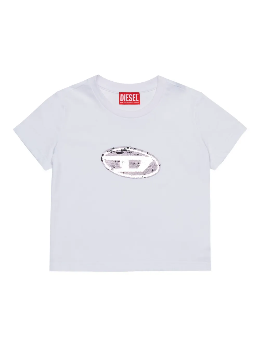Diesel Kids T-shirt met pailletten Wit