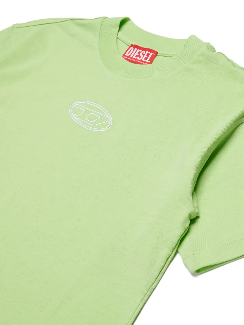 Diesel Kids Tixan logo-embroidered T-shirt Groen