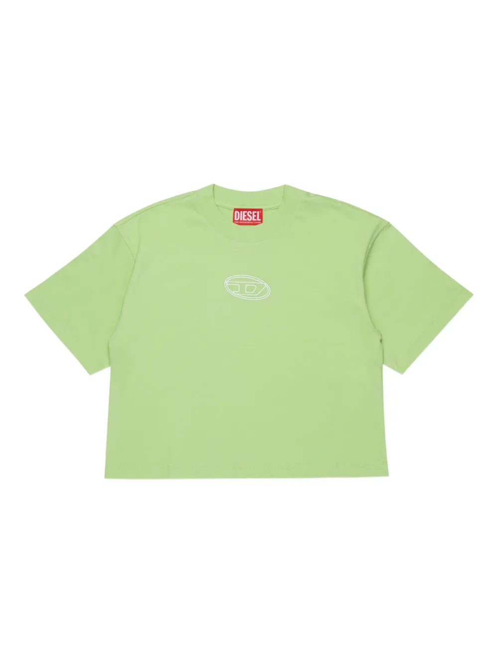 Diesel Kids Tixan logo-embroidered T-shirt Groen