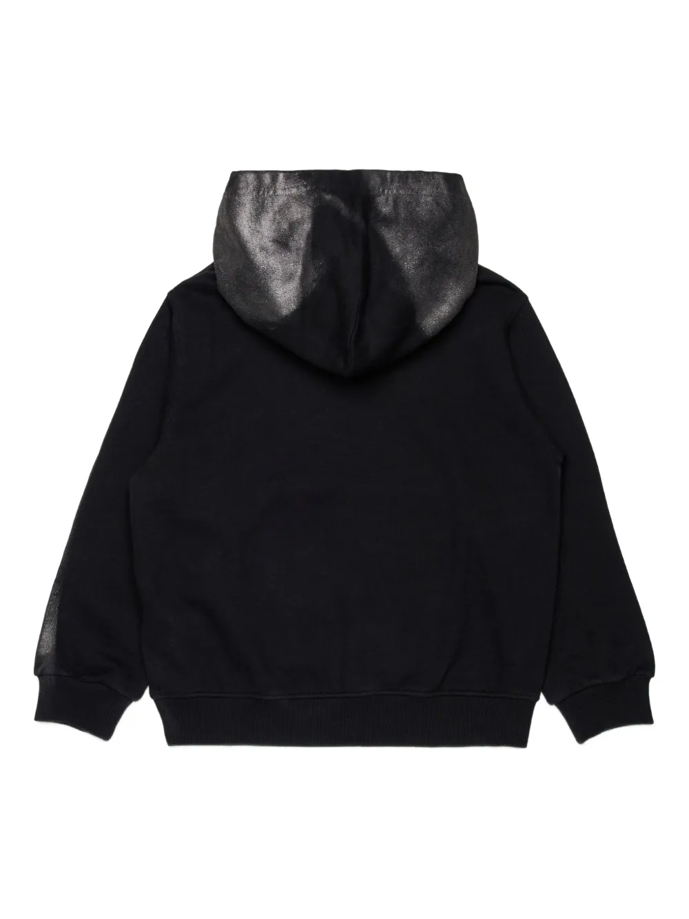 Diesel Kids metallic-logo hoodie Zwart