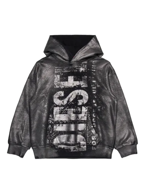 Diesel Kids هودي بشعار الماركة ميتاليك