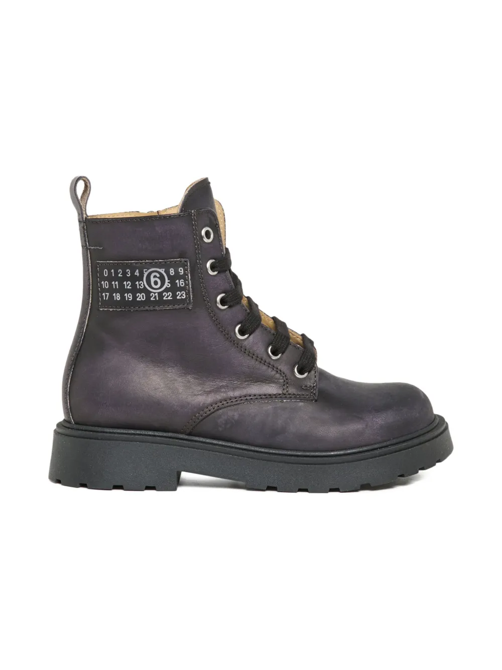 MM6 Maison Margiela Kids lace-up leather ankle-boots | Purple | Image 1