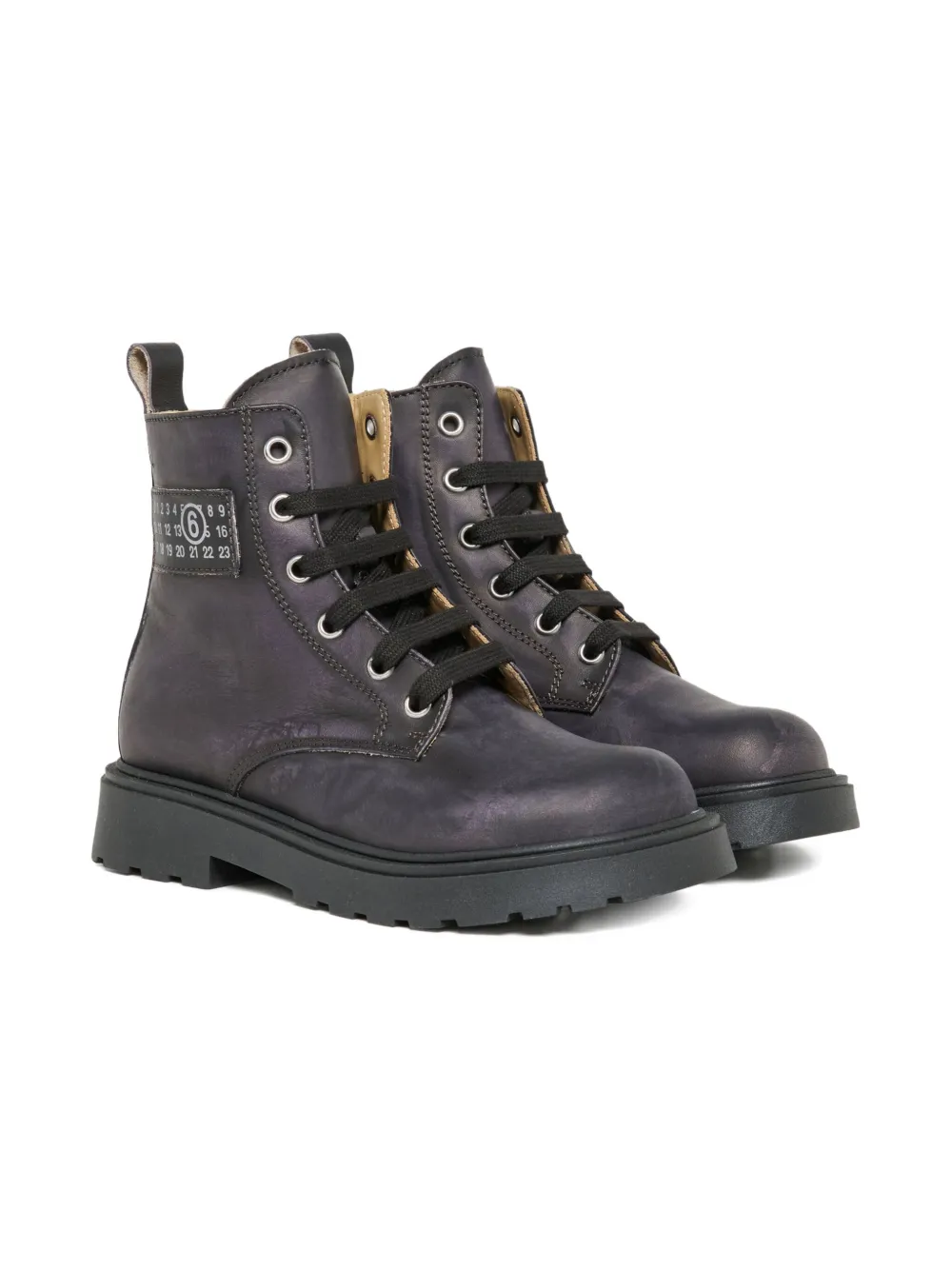 MM6 Maison Margiela Kids lace-up leather ankle-boots | Teen Ankle Boots | Image 2