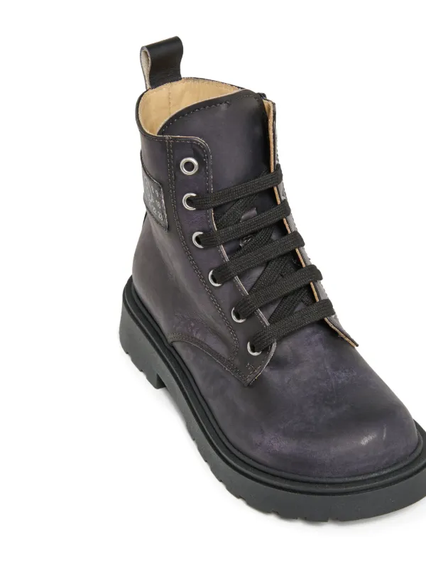 MM6 Maison Margiela Kids アンクルブーツ　40 MM6 Maison Margiela Kids レザーアンクルブーツ | パープル | FARFETCH JP