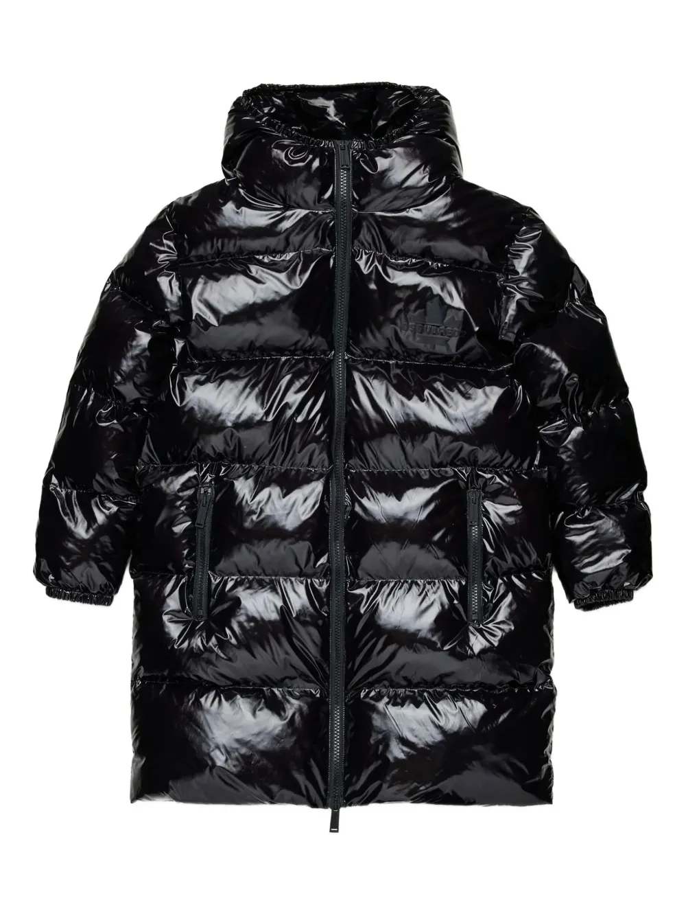 DSQUARED2 KIDS chamarra capitonada con capucha | negro | Image 1