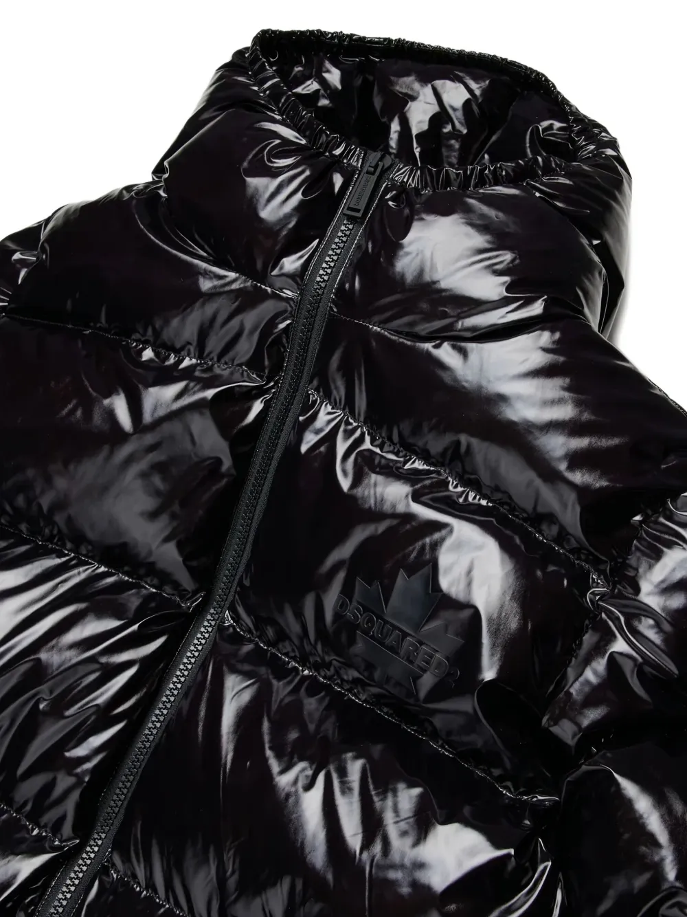DSQUARED2 KIDS Glanzend donsjack met capuchon Zwart