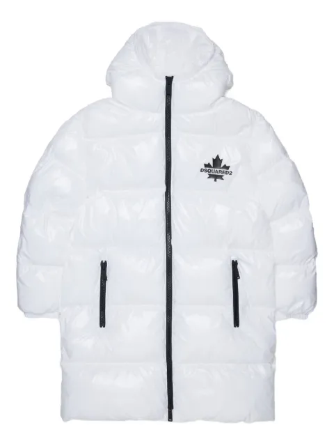 DSQUARED2 KIDS hooded shiny puffer jacket