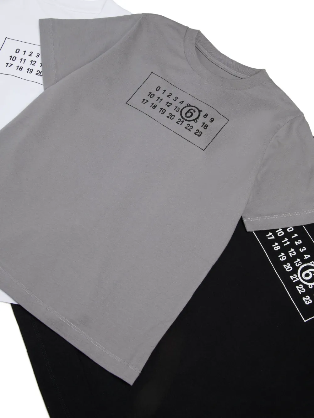 MM6 Maison Margiela Kids Drie T-shirts met logoprint Zwart