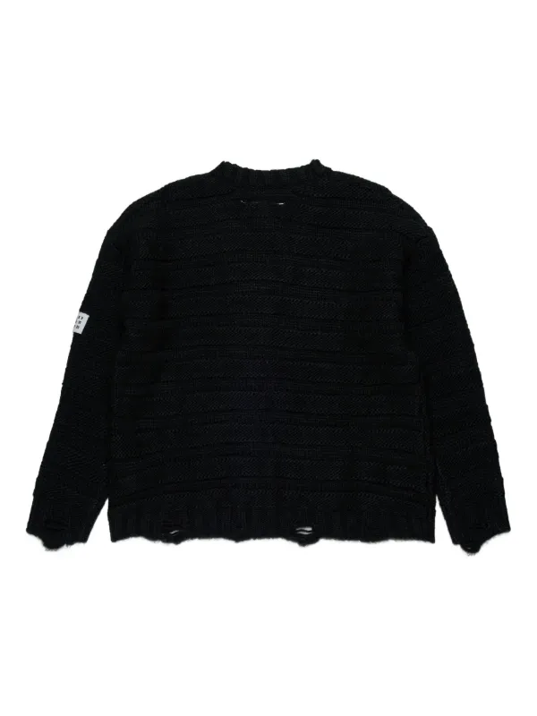 Tシャツ・カットソー MM6 MAISON MARGIELA Black Wool And Acrylic Sweater MM6 Maison Margiela Kids logo-patch Cardigan | Black | FARFETCH