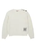 Nº21 Kids decorative-button jumper - White