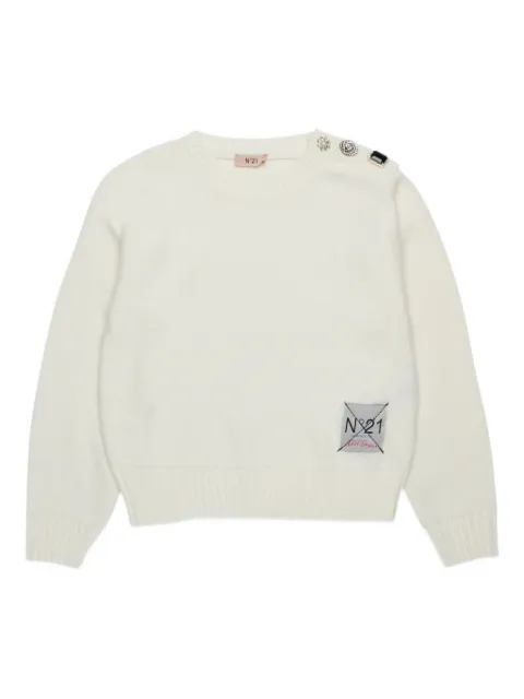 Nº21 Kids decorative-button jumper