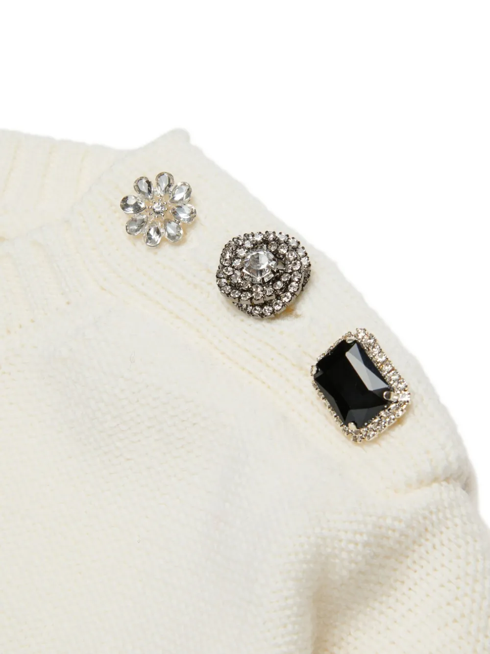 N°21 Decorative-button Jumper In White