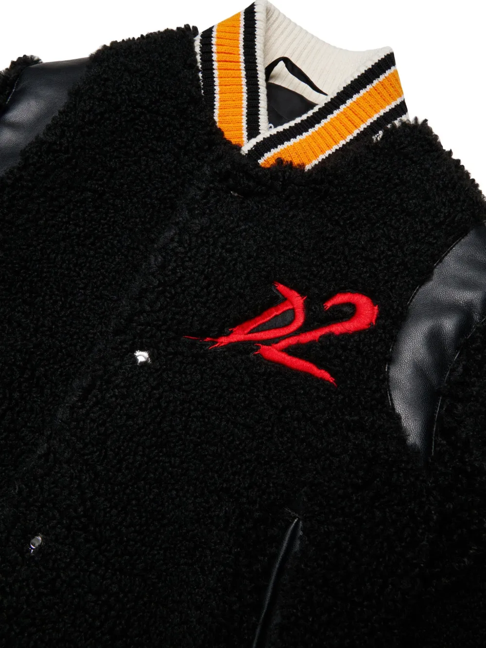 DSQUARED2 KIDS bear-embroidered jacket Zwart