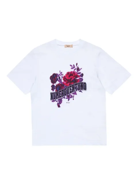 Nº21 Kids floral-print T-shirt