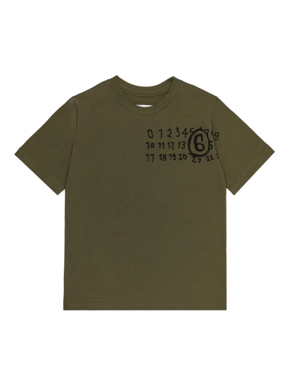 MM6 Maison Margiela Kids number-print cotton T-shirt Groen