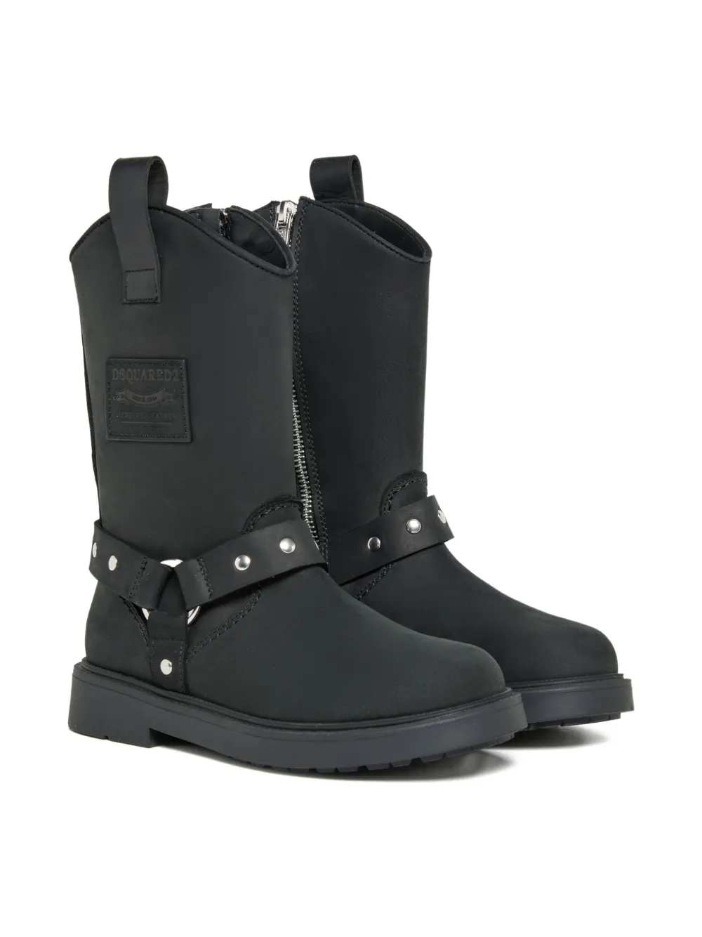 DSQUARED2 KIDS zip-detail leather buckle boots | Teen Boy Shoes | Image 2