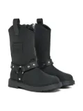DSQUARED2 KIDS zip-detail leather buckle boots - Black
