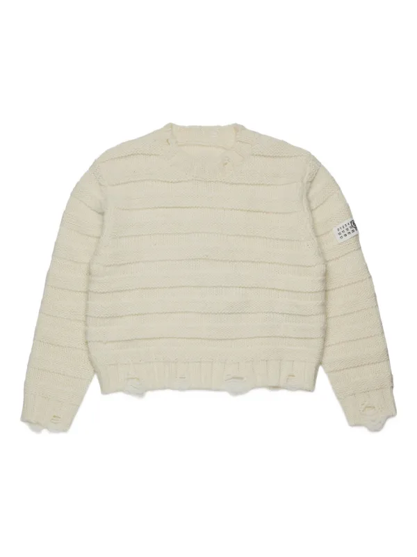 MM6 Maison Margiela Kids ロゴパッチ プルオーバー | ホワイト