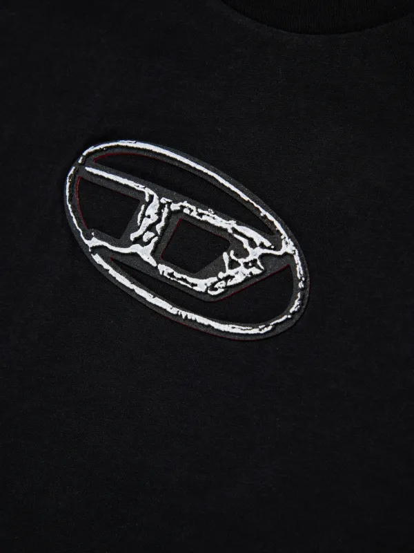 Diesel Kids Treden Over Oval D logo-embellishT-shirt Black