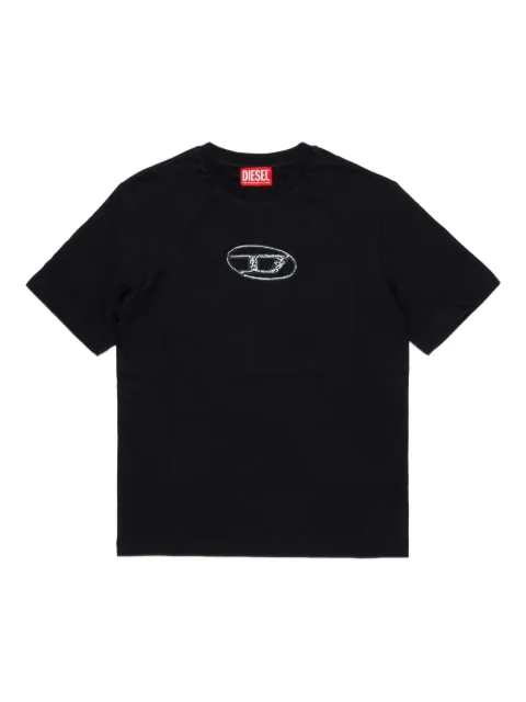 Diesel Kids Treden Over Oval D logo-embellishT-shirt
