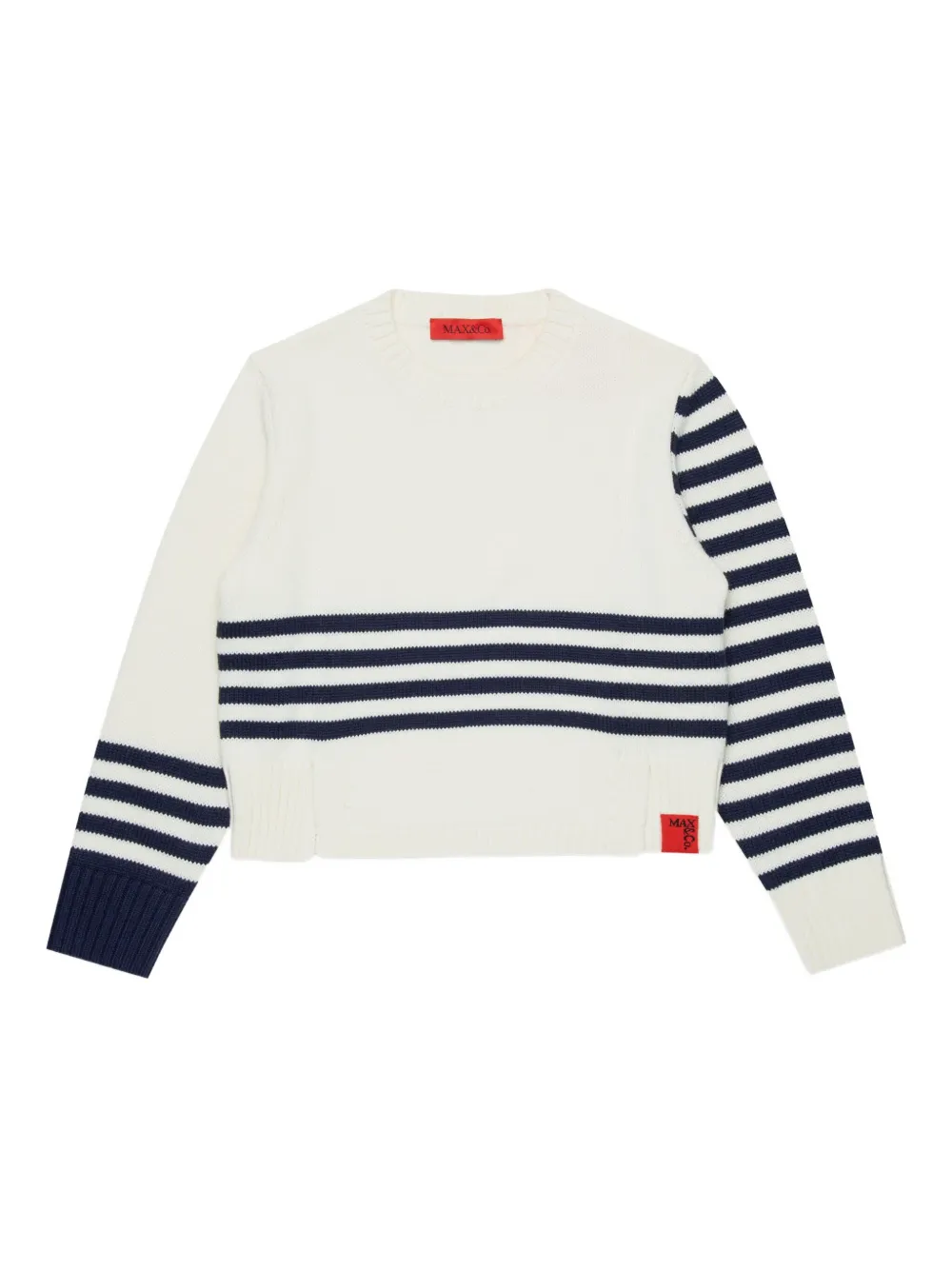 MAX & Co. Kids ストライプディテール プルオーバー - ホワイト MAX & Co. Kids ストライプディテール プルオーバー - ホワイト