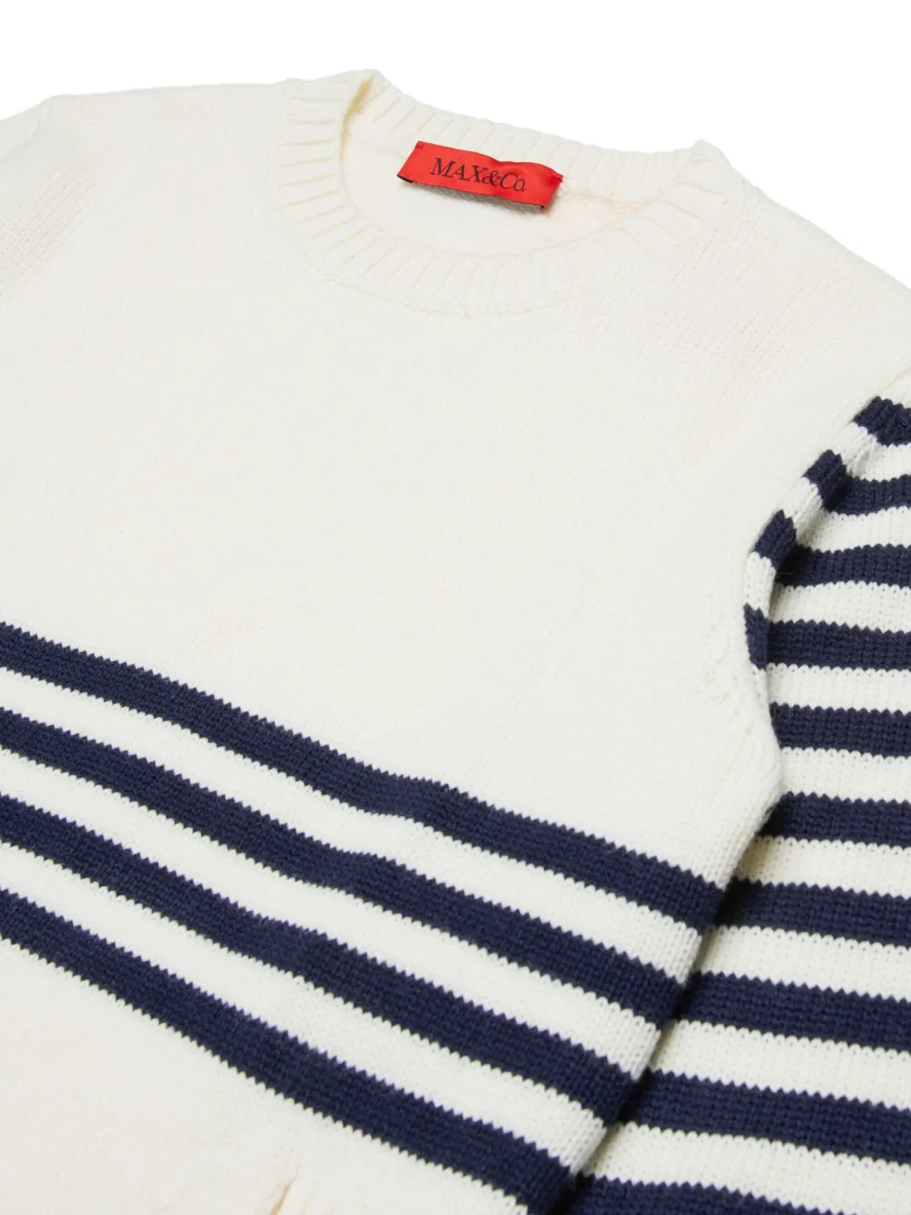 MAX&Co. Kids Trui met gestreept detail Wit