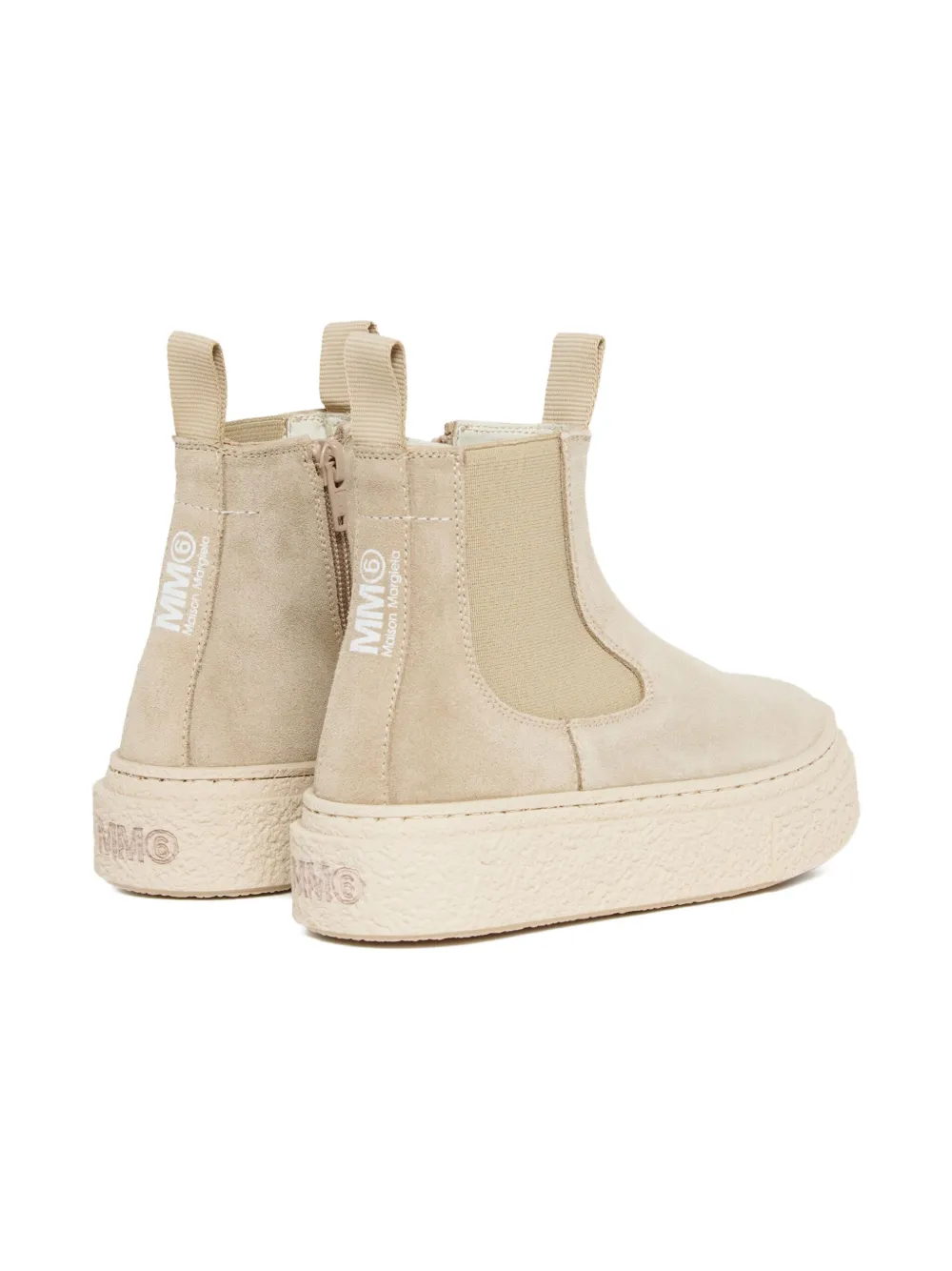 MM6 Maison Margiela Kids zip-detail platform boots Neutrals