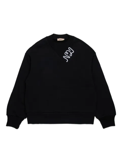 Nº21 Kids logo-patch sweatshirt