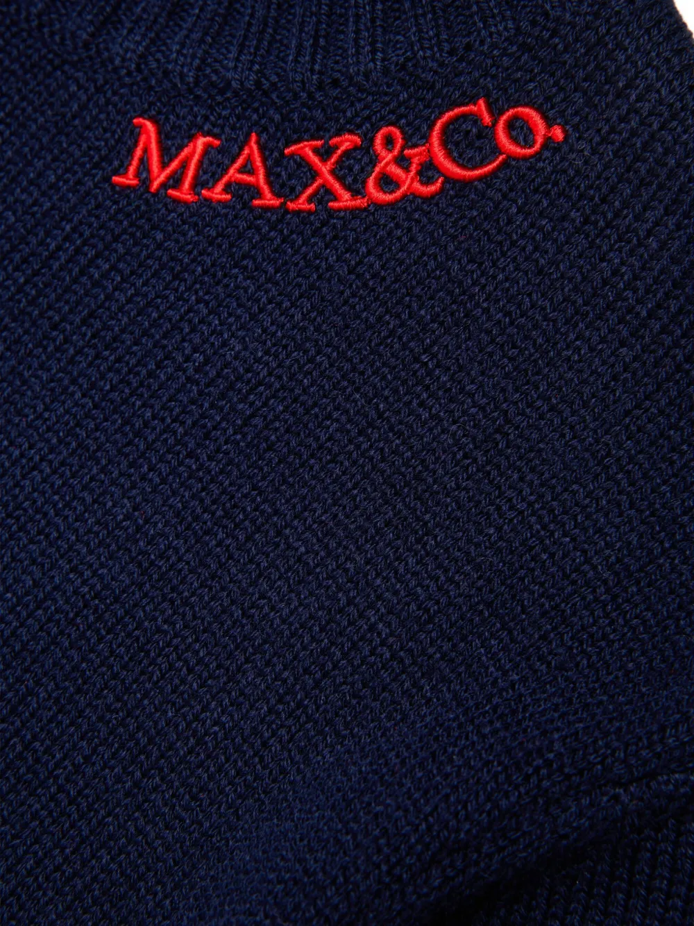 MAX&Co. Kids Trui met geborduurd logo Blauw
