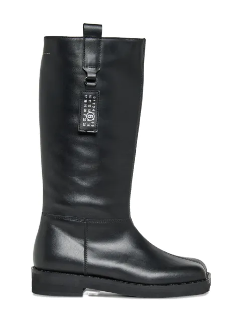 MM6 Maison Margiela Kids square-toe calfskin boots