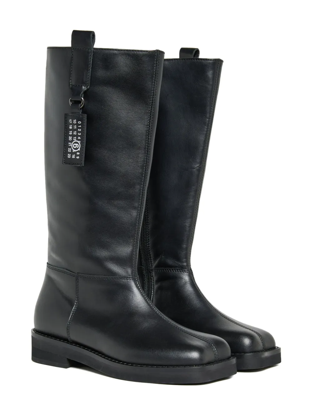 MM6 Maison Margiela Kids square-toe calfskin boots | Teen Knee Length Boots | Image 2