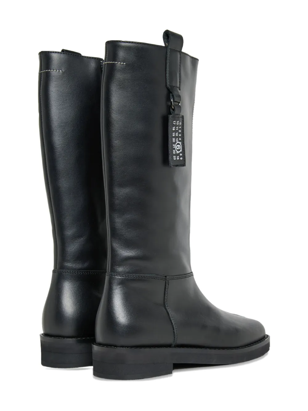 MM6 Maison Margiela Kids square-toe calfskin boots Black