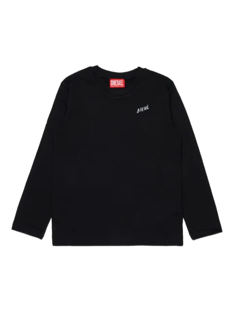 Diesel Kids logo-embroidered long-sleeve T-shirt