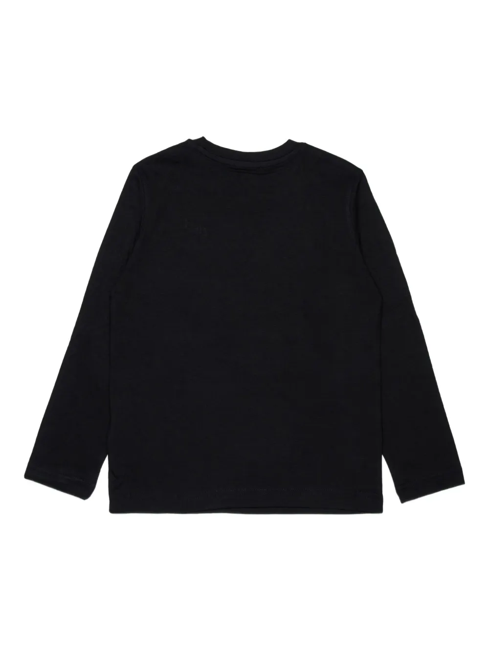 Diesel Kids logo-embroidered long-sleeve T-shirt Zwart