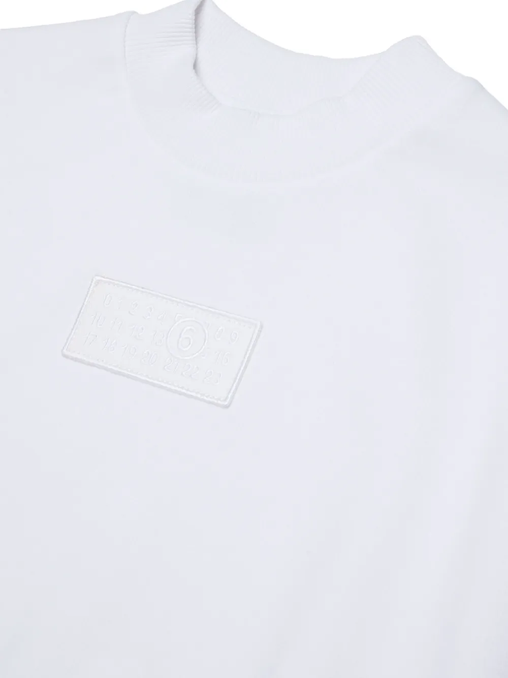 MM6 Maison Margiela Kids number-patch cropped sweatshirt Wit