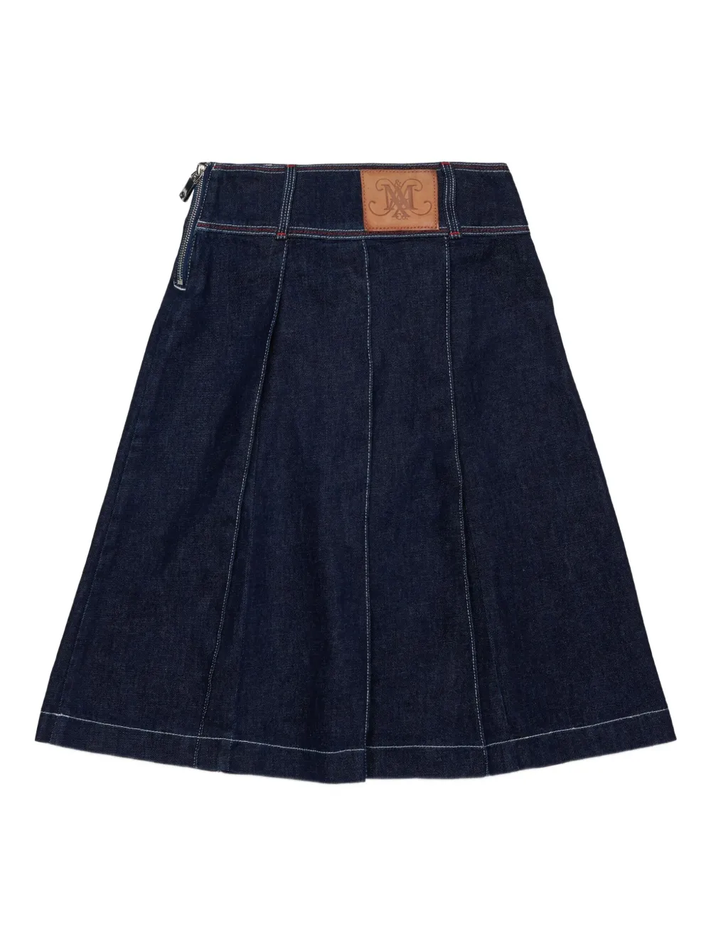 MAX&Co. Kids pleated denim skirt Blauw