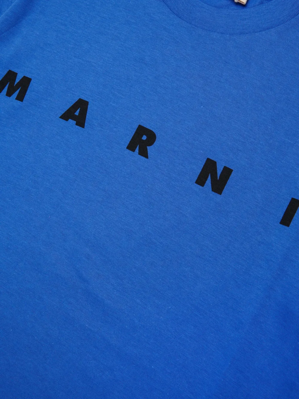 Marni Kids logo-print cotton T-shirt Blauw