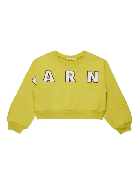 Marni Kids logo-print cotton sweatshirt