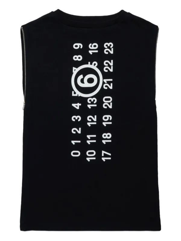 MM6 Maison Margiela 袖ジップ ナンバーモチーフ ワンピース MM6 Maison Margiela Kids ナンバーモチーフ ワンピース | ブラック